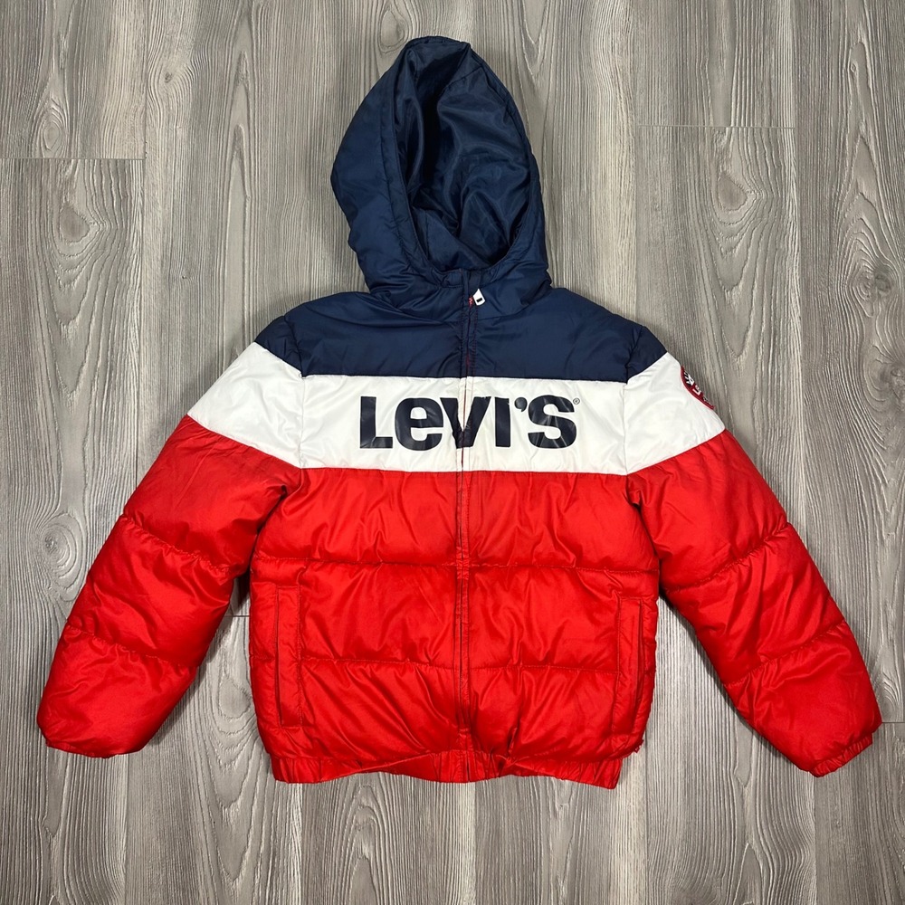 Kids Levi's Colorblock WInter Puffer Coat - SIZE M (10/12) Winter Colorful